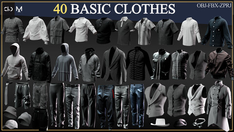 40 Men Clothes-MEGA PACK(zprj-fbx-obj)