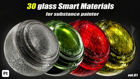 30 Glass Smart Materials For Substance Painter_vol01