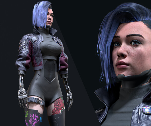 ArtStation - Cyberpunk Girl 4 - Game - Ready | Game Assets