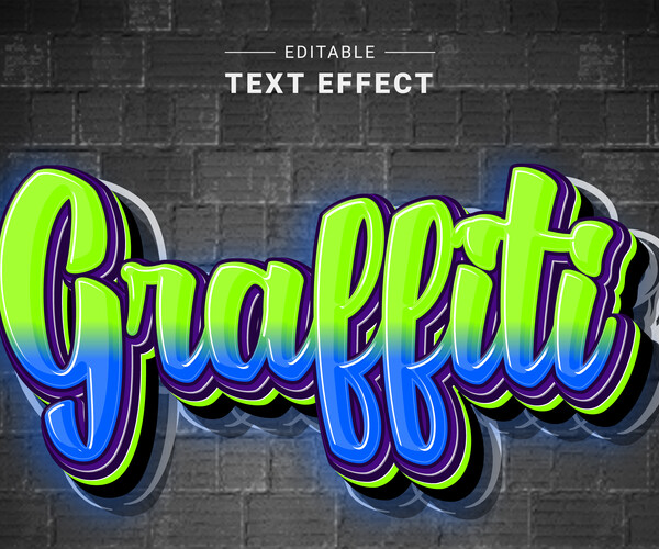 ArtStation - 3D Graffiti. Text Effects, EPS Template File. | Artworks