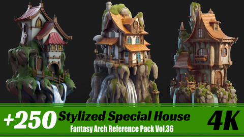 +250 Stylized Special House | 4K | Character Reference Pack Vol.36