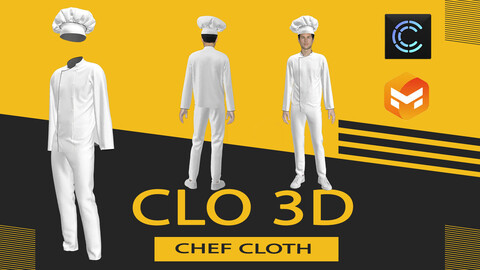 Chef cloth,Marvelous Designer or Clo3D (ZPRJ)