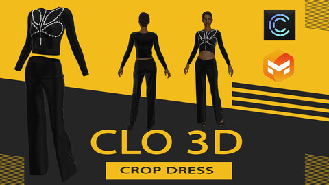 crop dress,Marvelous Designer or Clo3D (ZPRJ)