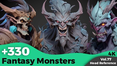 +330 Fantasy Monsters Head References(4k)