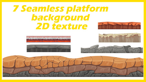 collection of 7 Platform 2D Rock Ground Textures