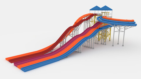 3D Model Waterpark Slide 14