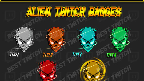 Elevate Your Twitch Brand with the BestTwitch Alien Head Badges