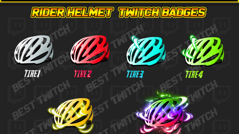 Best Helmet twitch discord youtube sub badges | BestTwitch