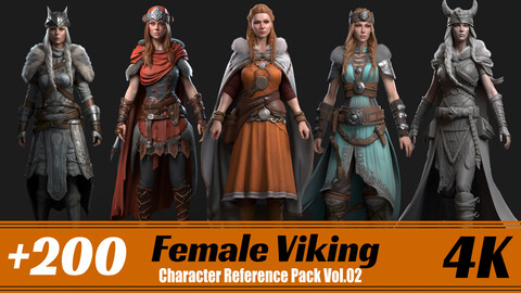 +200 Female Viking | 4K | Character Reference Pack Vol.02