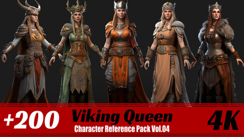 +200 Viking Queen | 4K | Character Reference Pack Vol.04