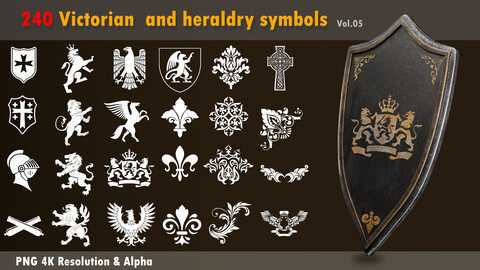 240 Victorian  and heraldry symbols (Vol.5)