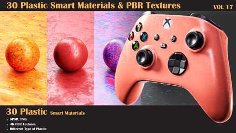 30 Plastic Smart Materials & PBR Textures - Vol 17
