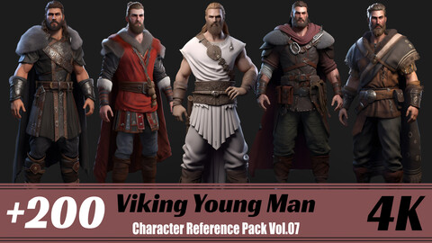 +200 Viking Young Man | 4K | Character Reference Pack Vol.07