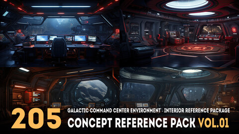 205 arts - Galactic Command Center Environment - Interior Reference Package Vol.01 - More Than 6K Resolution