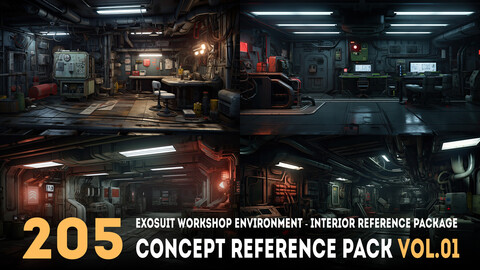 205 arts - Exosuit Workshop Environment - Interior Reference Package Vol.01 - More Than 6K Resolution