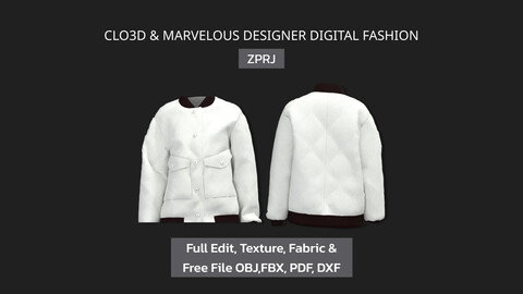 Women jacket ZPRJ- CLO3D & Marvelous Designer 3D