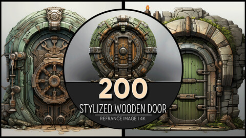 Stylized Wooden Door 4K Reference/Concept Images
