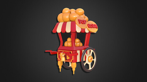 Asset - Cartoons - Food Popcorn Cart