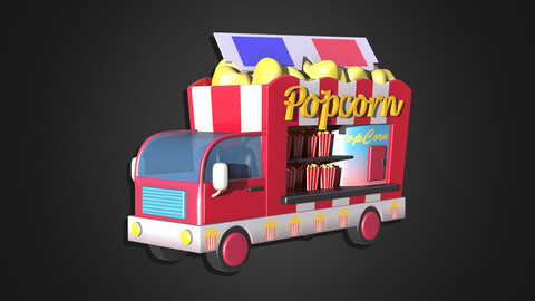 Asset - Cartoons - Food Car - Popcorn Car