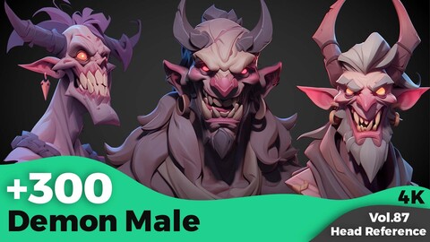 +300 Demon Male Head references (4k)