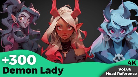 +300 Demon lady Head references (4k)