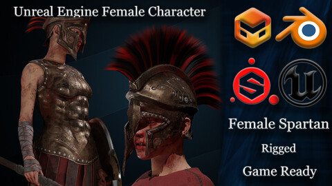 Female Spartan (UE5 Character) + UE5 Template (5.1)