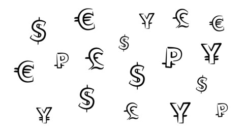 4K Moving Currency Symbol Background