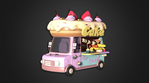 Asset - Cartoons - Food Sweet Cake Car