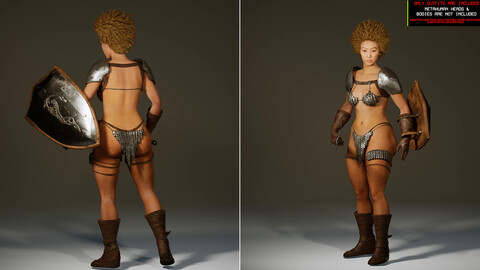 Female Barabarian Body And Outfit (For UE5 Metahumans)