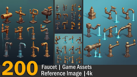 Faucet | Game Assets | Reference Images | 4K