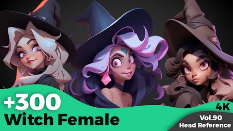 +300 Witch Female Head references (4k)