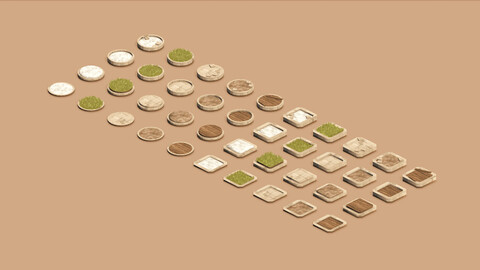 isometric miniature bases 2d and 3d asset pack