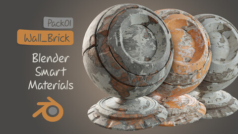 Blender Smart Materials | wall_brick_plaster_cement_Pack01