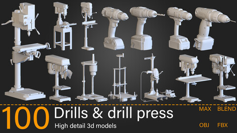 100 Drills & drill presses-Kitbash -vol.01
