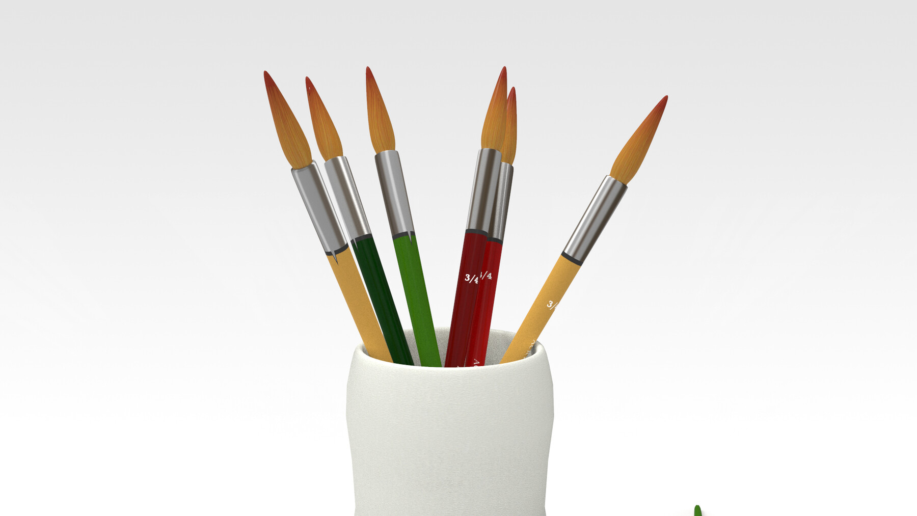 Wide painting brush 03 3D model