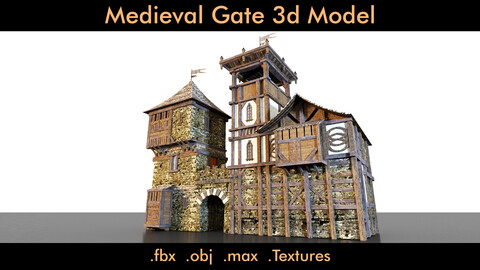 Medieval Gate- 3d Model