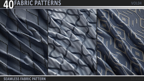 40 Fabric Patterns - VOL04 / PNG , JPG , TIFF (4k and 16 bit) / Height , Normal , AO , Opacity