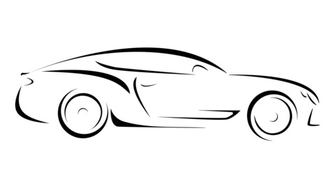 Stylized vector image of the modern car