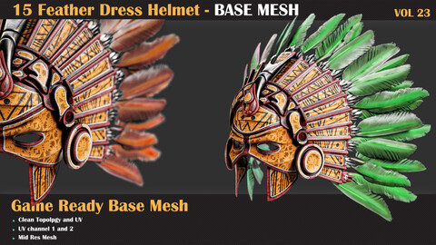 15 Feather Dress Helmet BASE MESH - VOL 21