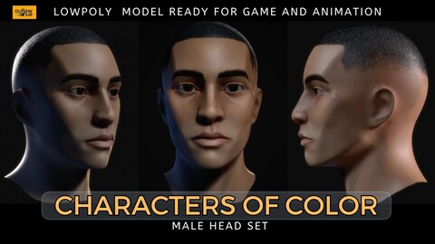 Characters of Color - Styled Afro Male Head