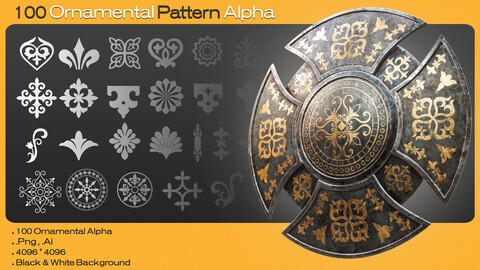 100 Ornamental Pattern 4K Alpha