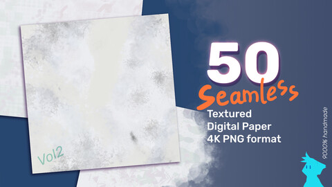 Handmade Digital Paper Pack Vol2 | Seamless, 4K | Ready to Use!