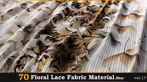 70 Floral Lace Fabric Material_Sbsar Vol.17