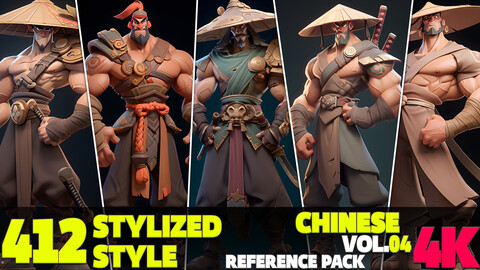 412 4K Stylized Chinese Warrior Reference Pack Vol.04