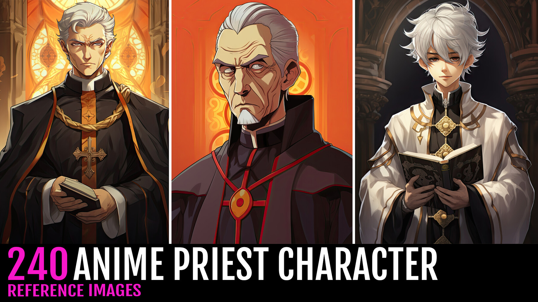 ArtStation - 240 ANIME PRIEST CHARACTER / 4K | Artworks