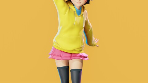 Blender 3.0 - Anime School Girl modeling 