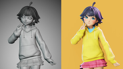 Himawari - 3D model *blend