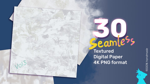 Handcrafted Digital Paper Pack Vol 3 | Seamless Texture + 4K | Ready to Use!