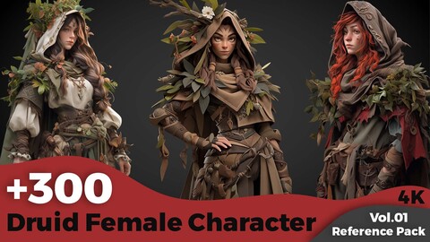 +300 Druid Female Character Concept(4k)