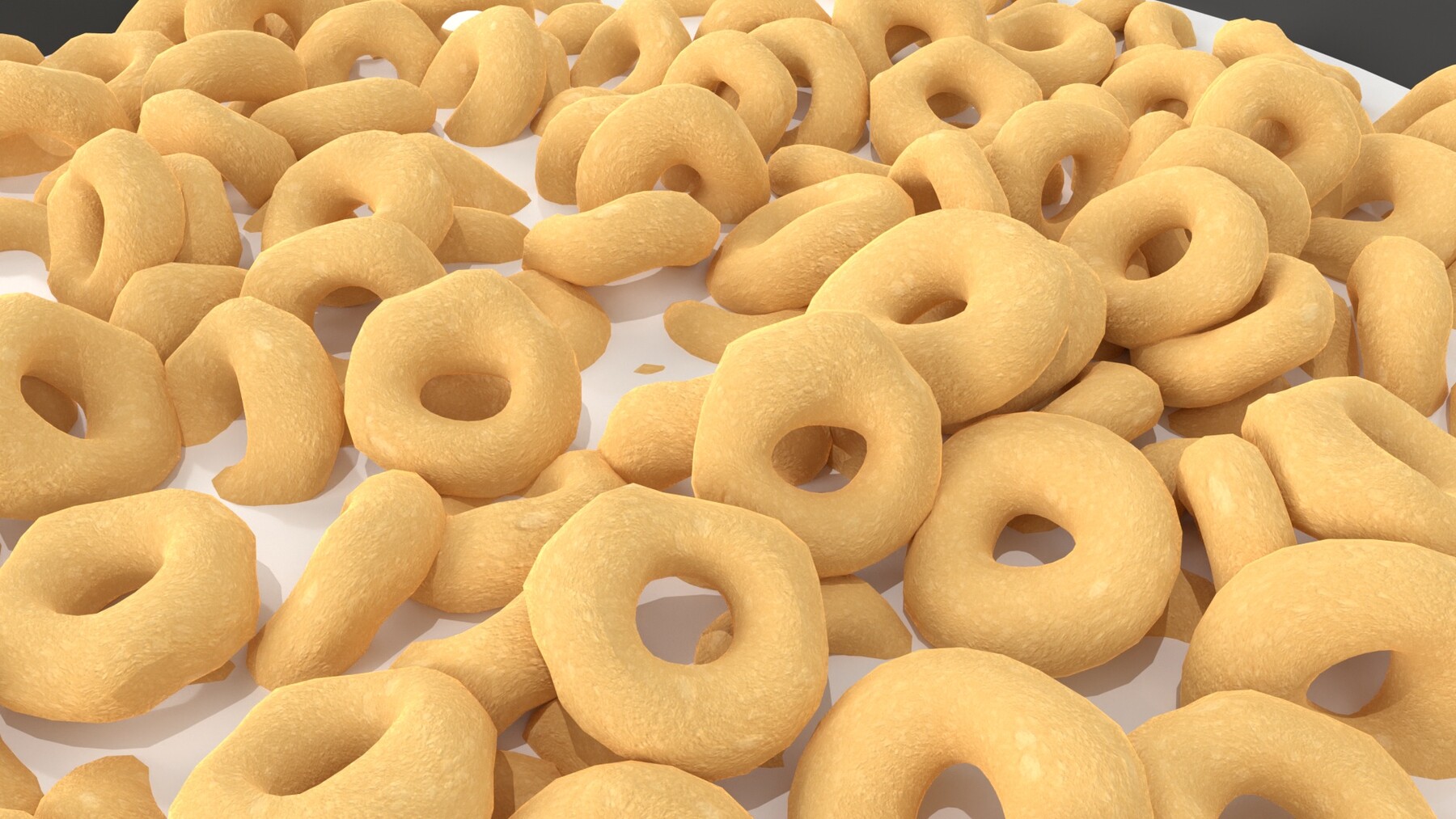 Bowl of Honey Cheerios with Milk 3D model